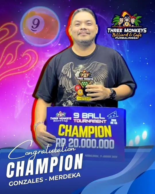 Tournament Billiard Purbalingga: 9 Ball Tournament Three Monkeys Billiard & Cafe Berlangsung Meriah